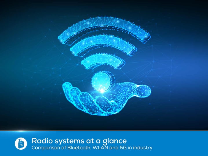 Picture to blog article - How to find the right wireless system for every application - Advantages and disadvantages of wireless technologies Bluetooth, Wlan, 5G and Co.